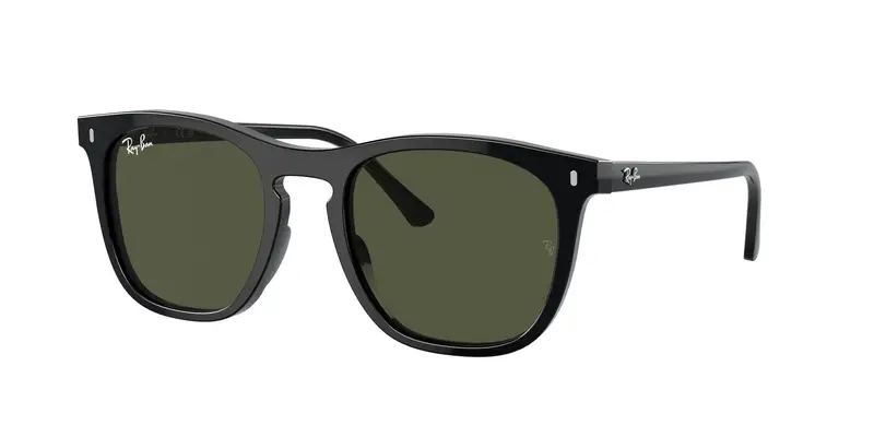 Ray - Ban Unisex RB2210  901/31 Occhiali da sole Acetato Nero Verde Squadrata Normale