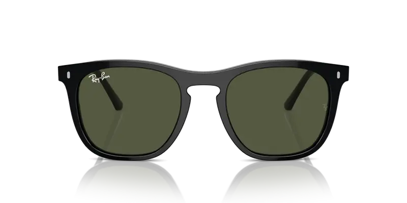 Ray - Ban Unisex RB2210 901/31 Occhiali da sole Acetato Nero Verde Squadrata Normale miniatura 2