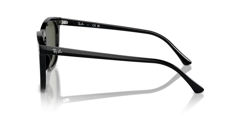 Ray - Ban Unisex RB2210 901/31 Occhiali da sole Acetato Nero Verde Squadrata Normale miniatura 3