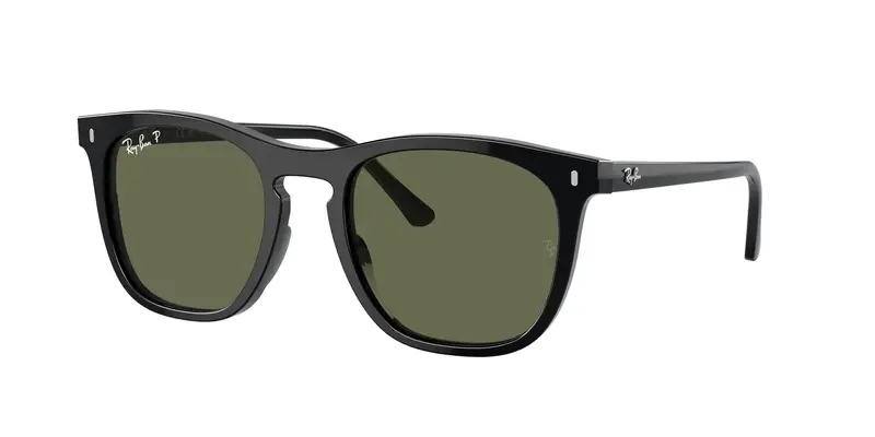 Ray - Ban Unisex RB2210  901/58 Occhiali da sole Acetato Nero Verde Squadrata Polarizzata