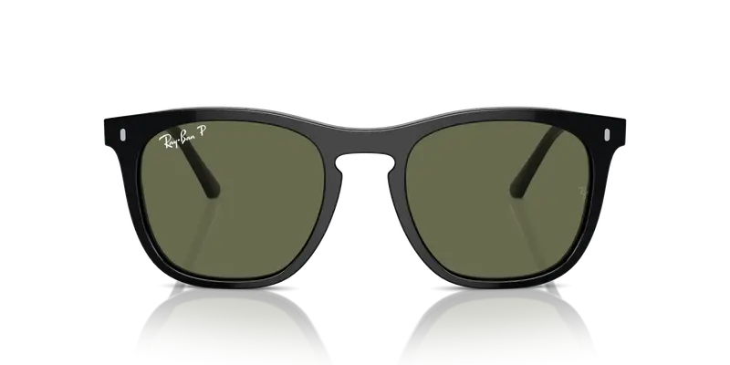 Ray - Ban Unisex RB2210 901/58 Occhiali da sole Acetato Nero Verde Squadrata Polarizzata miniatura 2