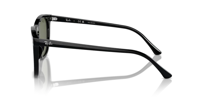 Ray - Ban Unisex RB2210 901/58 Occhiali da sole Acetato Nero Verde Squadrata Polarizzata miniatura 3