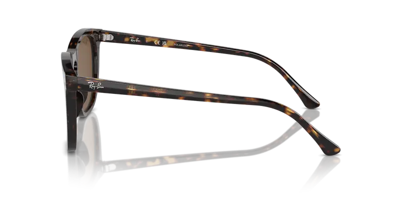 Ray - Ban Unisex RB2210 902/57 Occhiali da sole Acetato Tartaruga Marrone Squadrata Polarizzata miniatura 3