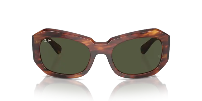 Ray - Ban Unisex RB2212 BEATE 954/31 Occhiali da sole Acetato Marrone Verde Pillow Normale miniatura 2