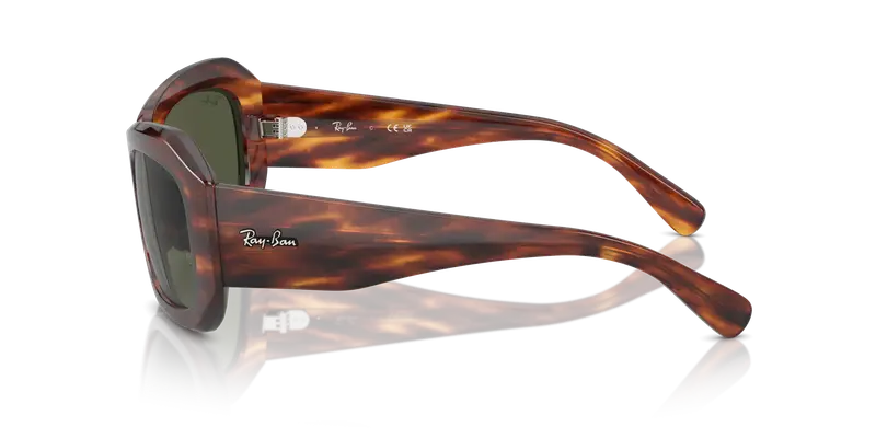 Ray - Ban Unisex RB2212 BEATE 954/31 Occhiali da sole Acetato Marrone Verde Pillow Normale miniatura 3