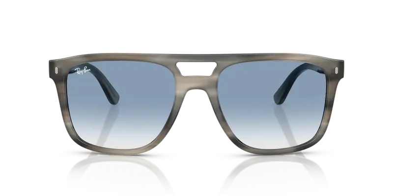 Ray - Ban Unisex RB2213 14243F Occhiali da sole Acetato Tartaruga Blu Squadrata Normale Sfumato miniatura 2