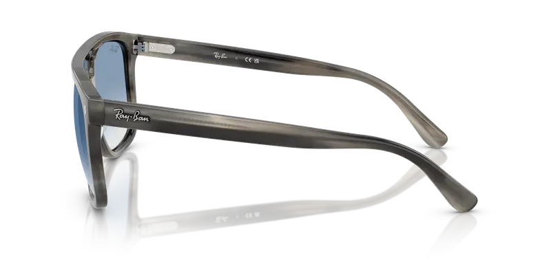 Ray - Ban Unisex RB2213 14243F Occhiali da sole Acetato Tartaruga Blu Squadrata Normale Sfumato miniatura 3