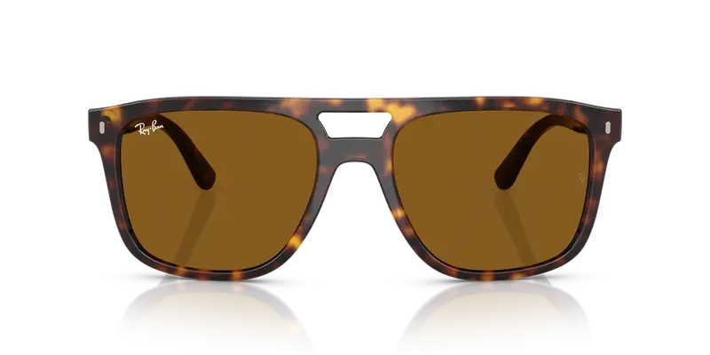 Ray - Ban Unisex RB2213 902/33 Occhiali da sole Acetato Tartaruga Marrone Squadrata Normale miniatura 2