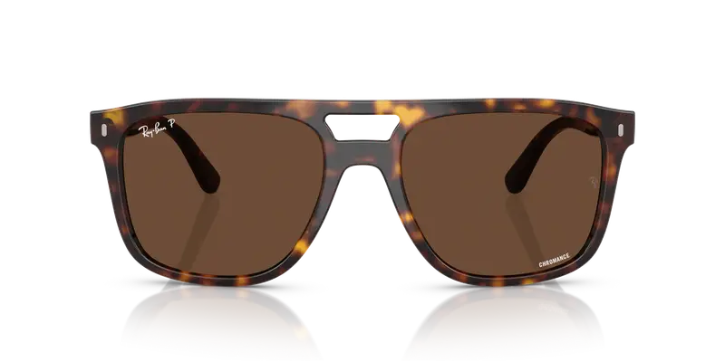 Ray - Ban Unisex RB2213CH 902/AN Occhiali da sole Acetato Tartaruga Marrone Squadrata Polarizzata miniatura 2