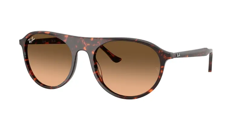 Ray - Ban Unisex RB2215  14293B Occhiali da sole Acetato Rosso Marrone Squadrata Normale Sfumato