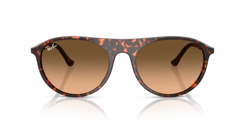 Ray - Ban Unisex RB2215 14293B Occhiali da sole Acetato Rosso Marrone Squadrata Normale Sfumato miniatura 2