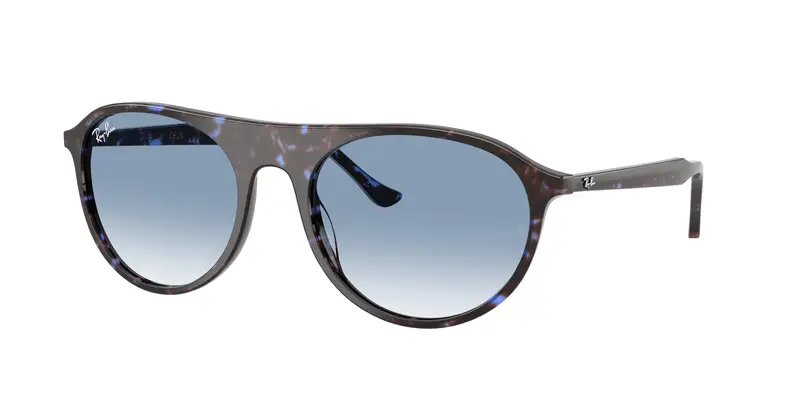 Ray - Ban Unisex RB2215  14303F Occhiali da sole Acetato Blu Blu Squadrata Normale Sfumato