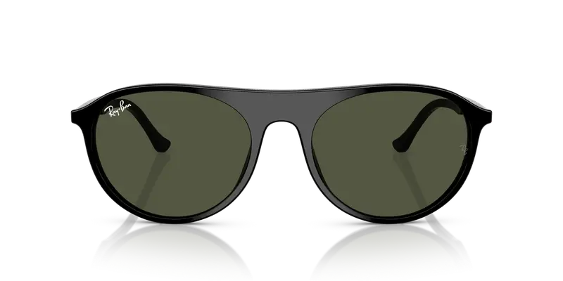 Ray - Ban Unisex RB2215 901/31 Occhiali da sole Acetato Nero Verde Squadrata Normale miniatura 2