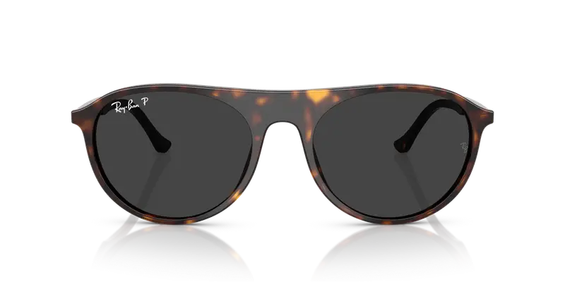 Ray - Ban Unisex RB2215 902/48 Occhiali da sole Acetato Tartaruga Grigio Squadrata Polarizzata miniatura 2