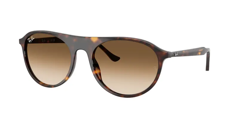 Ray - Ban Unisex RB2215  902/51 Occhiali da sole Acetato Tartaruga Marrone Squadrata Normale Sfumato