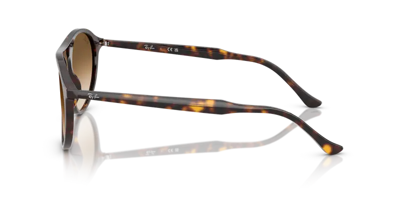 Ray - Ban Unisex RB2215 902/51 Occhiali da sole Acetato Tartaruga Marrone Squadrata Normale Sfumato miniatura 3