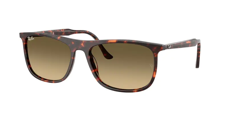Ray - Ban Unisex RB2216 14290A Occhiali da sole Acetato Marrone Squadrata Normale Sfumato