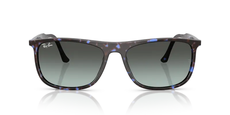 Ray - Ban Unisex RB2216 1430GK Occhiali da sole Acetato Blu Grigio Squadrata Normale Sfumato miniatura 2