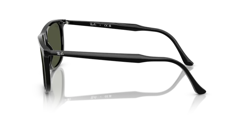 Ray - Ban Unisex RB2216 901/31 Occhiali da sole Acetato Nero Verde Squadrata Normale miniatura 3