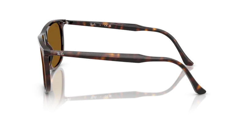 Ray - Ban Unisex RB2216 902/33 Occhiali da sole Acetato Tartaruga Marrone Squadrata Normale miniatura 3