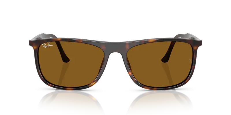 Ray - Ban Unisex RB2216 902/33 Occhiali da sole Acetato Tartaruga Marrone Squadrata Normale miniatura 2