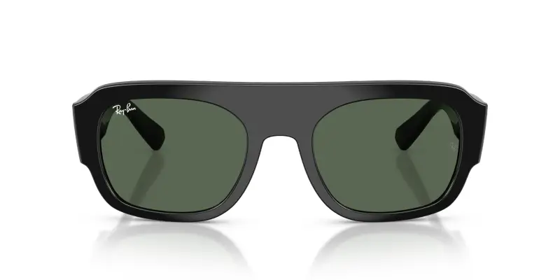 Unisex RB2218 667771 Occhiali da sole Acetato Nero Verde Geometrica Normale miniatura 3