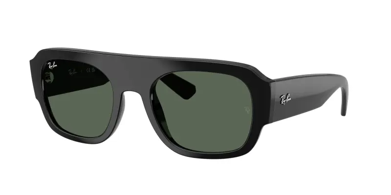 Unisex RB2218 667771 Occhiali da sole Acetato Nero Verde Geometrica Normale
