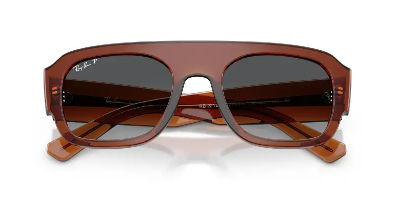 Unisex RB2218 6678T3 Occhiali da sole Acetato Marrone Grigio Geometrica Polarizzata miniatura 2