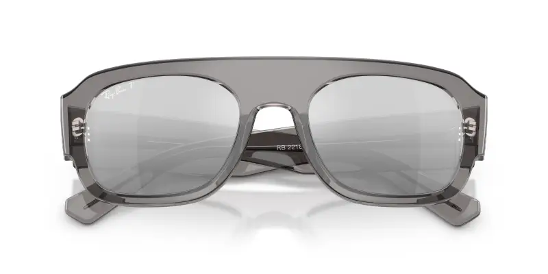 Unisex RB2218 668482 Occhiali da sole Acetato Grigio Grigio Geometrica Polarizzata Specchiato miniatura 2