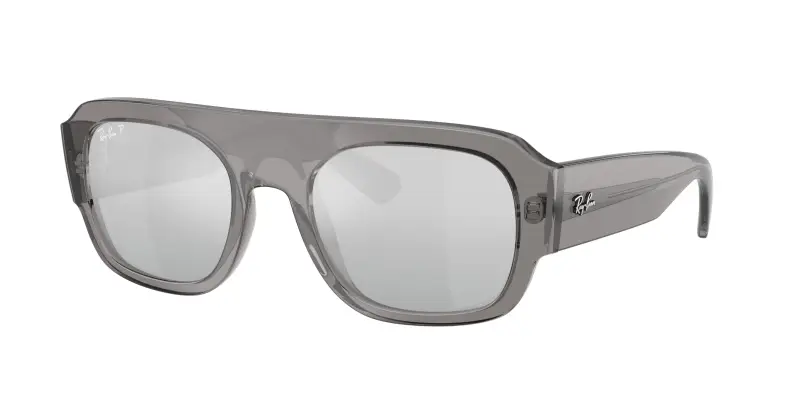 Unisex RB2218 668482 Occhiali da sole Acetato Grigio Grigio Geometrica Polarizzata Specchiato