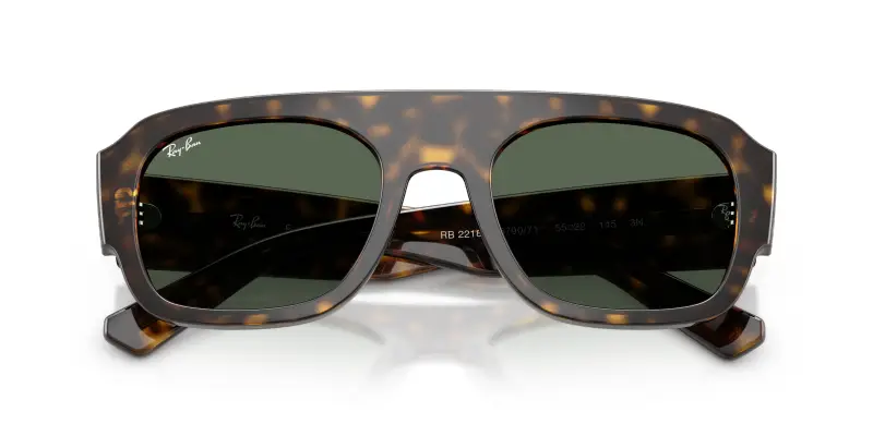 Unisex RB2218 679071 Occhiali da sole Acetato Tartaruga Verde Geometrica Normale miniatura 2