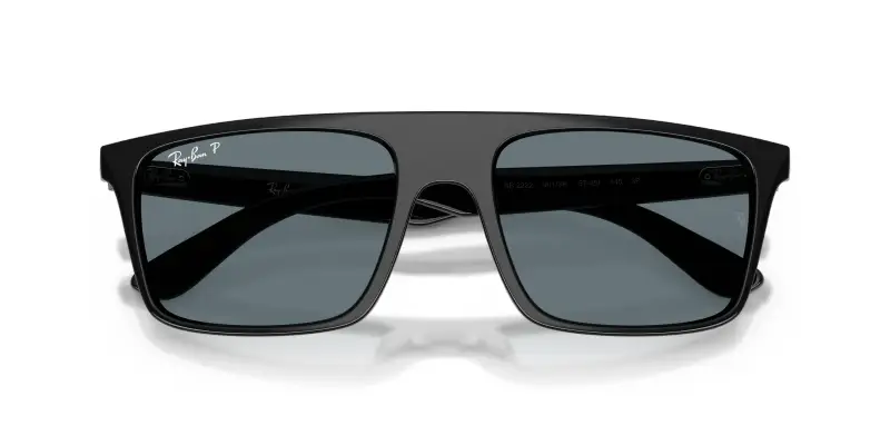 Unisex RB2222 901/3R Occhiali da sole Acetato Nero Blu Squadrata Polarizzata miniatura 2