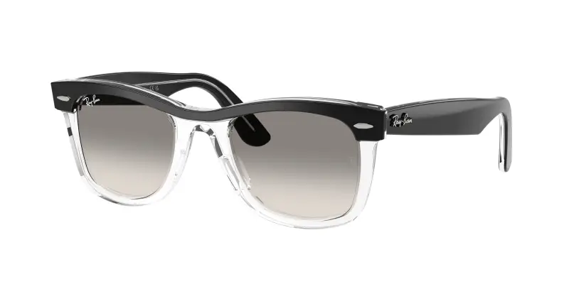 Unisex RB2240 WAYFARER 129432 Occhiali da sole Acetato Nero Grigio Squadrata Normale Sfumato