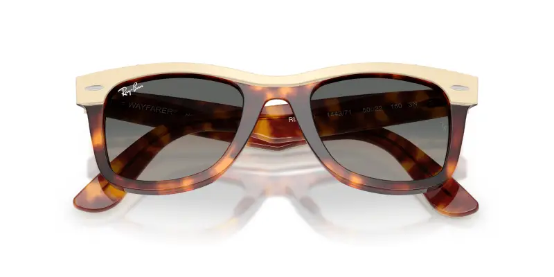 Unisex RB2240 WAYFARER 144371 Occhiali da sole Acetato Marrone Grigio Squadrata Normale Sfumato miniatura 2