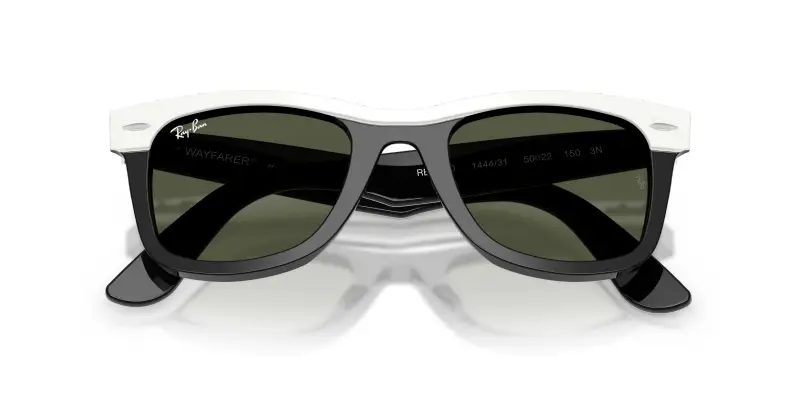 Unisex RB2240 WAYFARER 144431 Occhiali da sole Acetato Bianco Verde Squadrata Normale miniatura 2