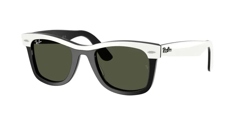 Unisex RB2240 WAYFARER 144431 Occhiali da sole Acetato Bianco Verde Squadrata Normale