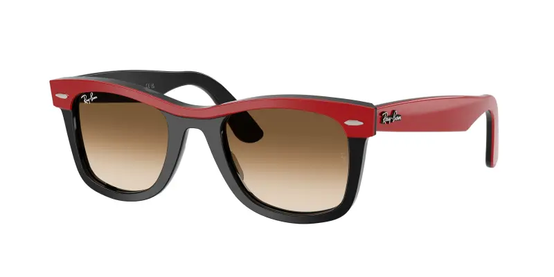 Unisex RB2240 WAYFARER 955/51 Occhiali da sole Acetato Rosso Marrone Squadrata Normale Sfumato