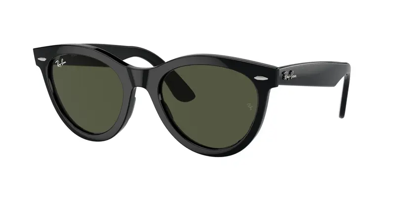 Ray - Ban Unisex RB2241 WAYFARER WAY 901/31 Occhiali da sole Acetato Nero Verde Rotonda Normale