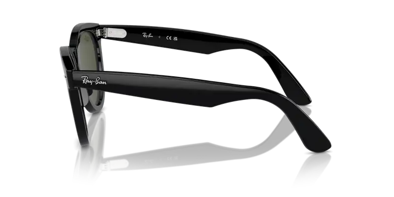 Ray - Ban Unisex RB2241 WAYFARER WAY 901/31 Occhiali da sole Acetato Nero Verde Rotonda Normale miniatura 3