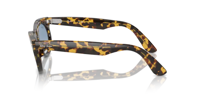 Ray - Ban Unisex RB2242 WAYFARER OVAL 13323F Occhiali da sole Acetato Tartaruga Blu Rotonda Normale Sfumato miniatura 3