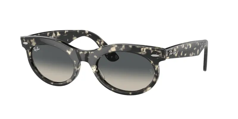 Ray - Ban Unisex RB2242 WAYFARER OVAL 133371 Occhiali da sole Acetato Tartaruga Grigio Rotonda Normale Sfumato