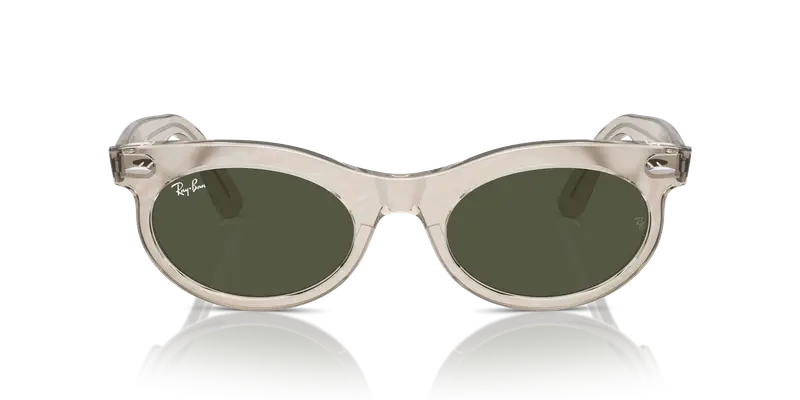 Ray - Ban Unisex RB2242 WAYFARER OVAL 138331 Occhiali da sole Acetato Grigio Verde Rotonda Normale miniatura 2