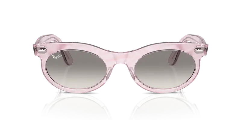 Ray - Ban Unisex RB2242 WAYFARER OVAL 138432 Occhiali da sole Acetato Viola Grigio Rotonda Normale Sfumato miniatura 2