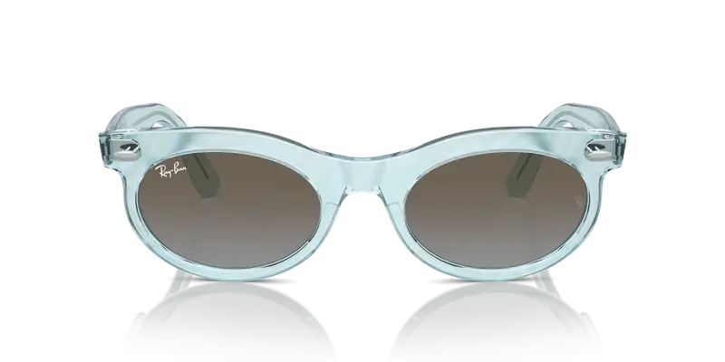 Ray - Ban Unisex RB2242 WAYFARER OVAL 138596 Occhiali da sole Acetato Azzurro Blu Rotonda Normale Sfumato miniatura 2