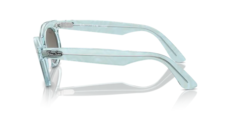 Ray - Ban Unisex RB2242 WAYFARER OVAL 138596 Occhiali da sole Acetato Azzurro Blu Rotonda Normale Sfumato miniatura 3