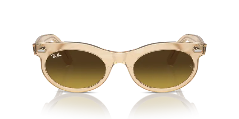 Ray - Ban Unisex RB2242 WAYFARER OVAL 138685 Occhiali da sole Acetato Marrone Marrone Rotonda Normale Sfumato miniatura 2