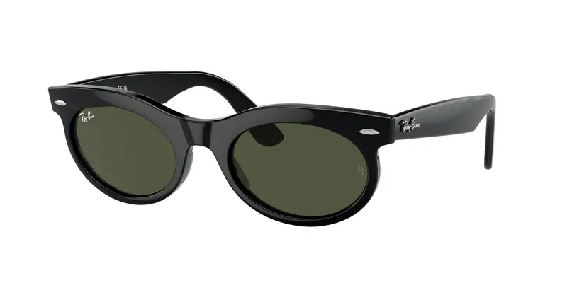 Ray - Ban Unisex RB2242 WAYFARER OVAL 901/31 Occhiali da sole Acetato Nero Verde Rotonda Normale