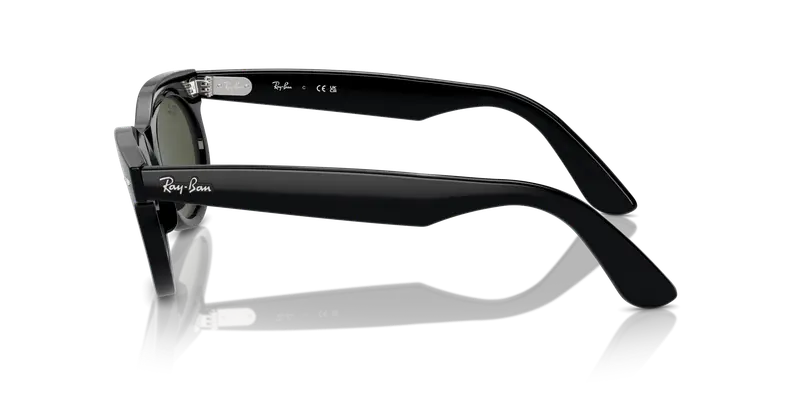 Ray - Ban Unisex RB2242 WAYFARER OVAL 901/31 Occhiali da sole Acetato Nero Verde Rotonda Normale miniatura 3