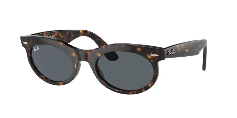 Ray - Ban Unisex RB2242 WAYFARER OVAL 902/R5 Occhiali da sole Acetato Tartaruga Blu Rotonda Normale Antiriflesso