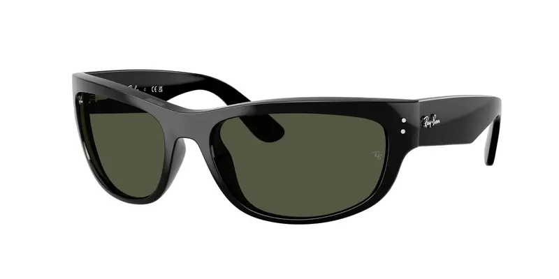 Ray - Ban Unisex RB2289 MEGA BALORAMA 901/31 Occhiali da sole Acetato Nero Verde G15 Pillow Normale